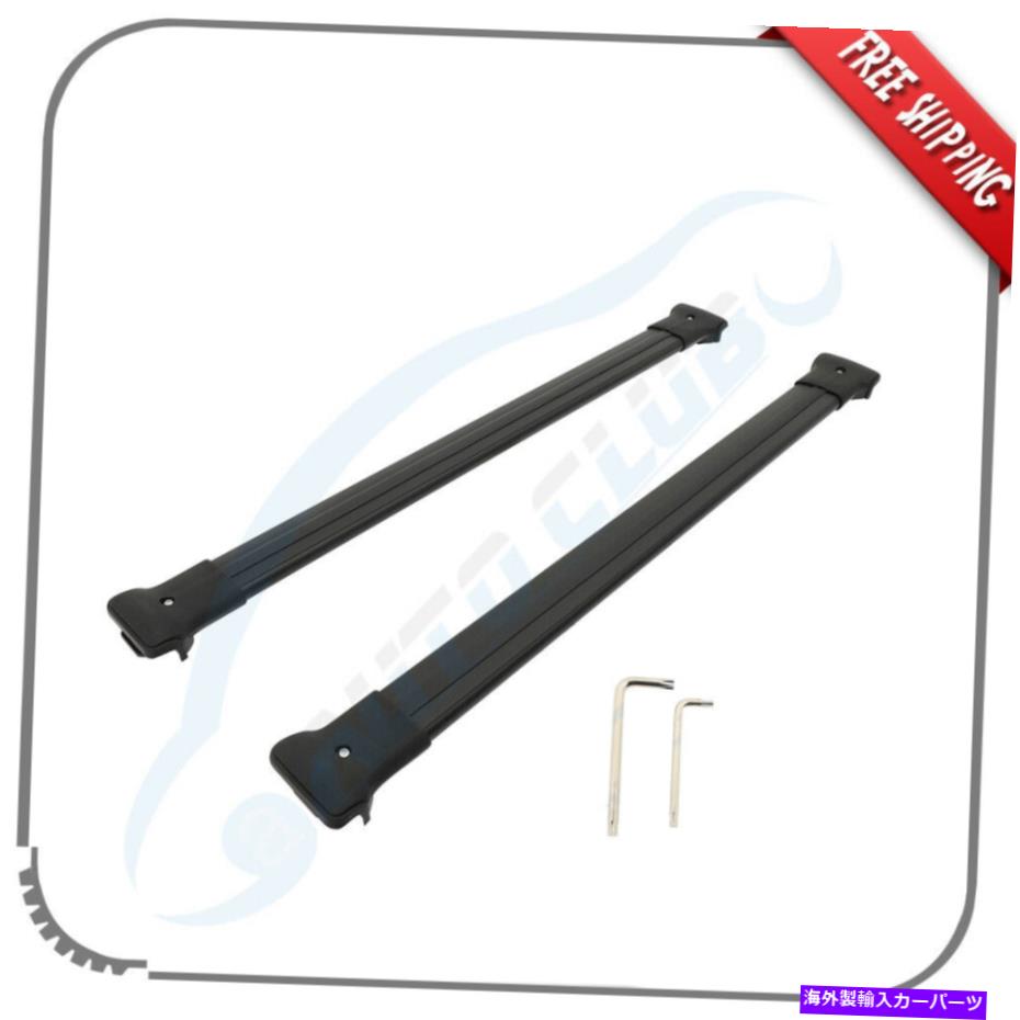 クロスバー ジープリバティKJ 2002-2007ルーフラッククロスバーブラックアルミウムレールキャリア Fits Jeep Liberty KJ 2002-2007 Roof Rack Cross Bar Black Alumium Rails Carrier