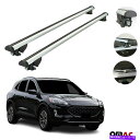 クロスバー フォードエスケープ2020-2022荷物キャリアシルバーのルーフラッククロスバー Roof Rack Cross Bars for Ford Escape 2020-2022 Luggage Carrier Silver(2)