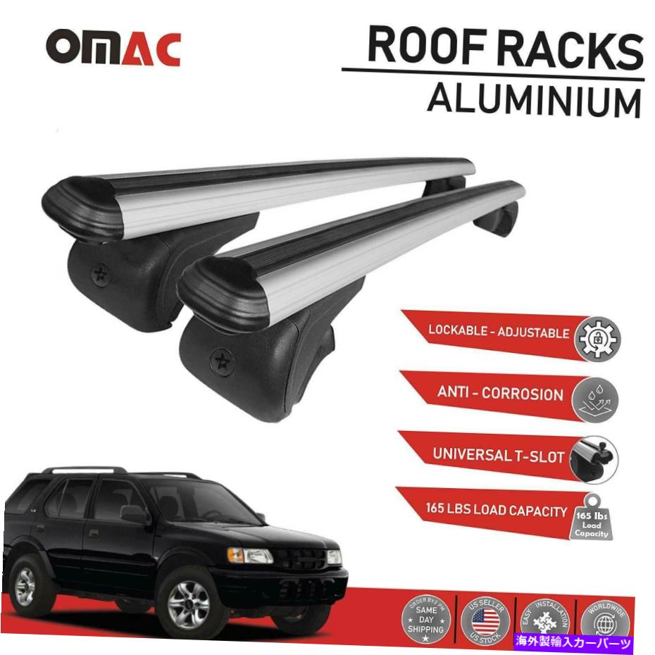 クロスバー ルーフラッククロスバー荷物キャリアシルバーセットイソズロデオスポーツ1998-2004 Roof Rack Cross Bars Luggage Carrier Silver Set for Isuzu Rodeo Sport 1998-2004