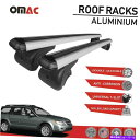 クロスバー ルーフラッククロスバーレールキャリアシルバースバルインプレッサアウトバック2004-2009 Roof Rack Cross Bars Rails Carrier Silver For Subaru Impreza Outback 2004-2009(2)