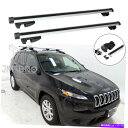 クロスバー ジープチェロキー14-22カールーフラッククロスバー荷物キャリアレール付き For Jeep Cherokee 14-22 Car Roof Rack Cross Bar Luggage Carrier Rails w/Lock US(2)
