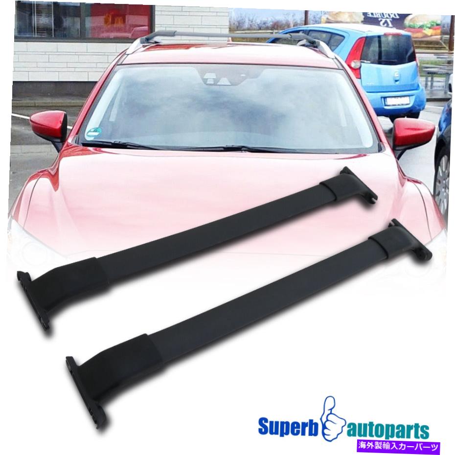 クロスバー 2013-2016マツダCX-5ルーフラックアルミニウムクロスバーブラックCX5 Fits 2013-2016 Mazda CX-5 Roof Top Rack Aluminum Cross Bar Black CX5