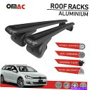 クロスバー ルーフラッククロスバー荷物キャリアブラックVWゴルフスポーツワーゲン2015-2019 Roof Rack Cross Bars Luggage Carrier Black For VW Golf Sportwagen 2015-2019