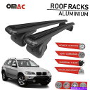 クロスバー BMW X5 E70 2008-2013用のルーフラッククロスバー荷物キャリアブラック Roof Rack Cross Bars Luggage Carrier Black for BMW X5 E70 2008-2013