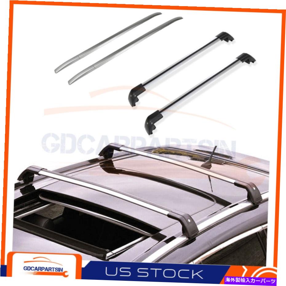 クロスバー 2013-2019の4PCS Mitsubishi Outlanderルーフラックサイドレール+クロスバーW/ロック 4Pcs For 2013-2019 Mitsubishi Outlander Roof Rack Side Rails+Cross Bar w/ Lock