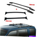 クロスバー 09-15のホンダパイロットループラッククロスバー サイドレールセット（4PCS）US船レール For 09-15 Honda Pilot Roof Rack Cross Bars Side Rails Set (4Pcs) US Ship Rails