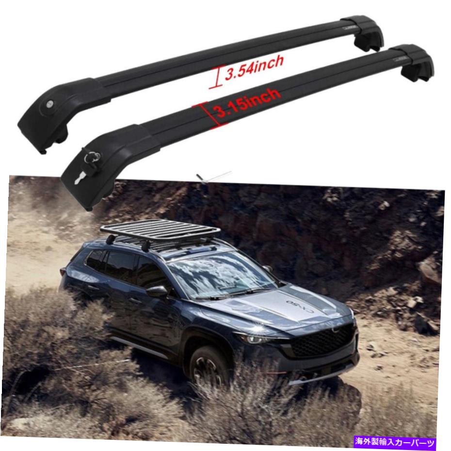 クロスバー マツダCX-50 2023荷物鉄道カロゴバーのためのロック可能なクロスバーフィット2PCSブラック Locable Cross Bar Fits for Mazda CX-50 2023 Luggage Rail Carogo Bars 2PCS Black