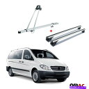 NXo[ ]ԃLA[t[ +NXo[Vo[ZbgZfXvito 2003-2014 Bike Carrier Roof Rail + Cross Bars Silver Set For Mercedes Vito 2003-2014