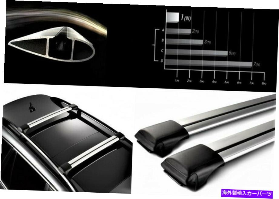 クロスバー ロック可能なAerowingbarルーフラッククロスバーセットMitsubishi Outlander 2007-2013に適合 Lockable AeroWingBar Roof Rack Cross Bar Set Fits Mitsubishi Outlander 2007-2013