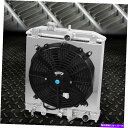 Radiator 94-00の場合、EG/EH/EJ/EM/DC 2列アルミニウムコアレーシングラジエーター+12Vファンシュラウド FOR 94-00 EG/...
