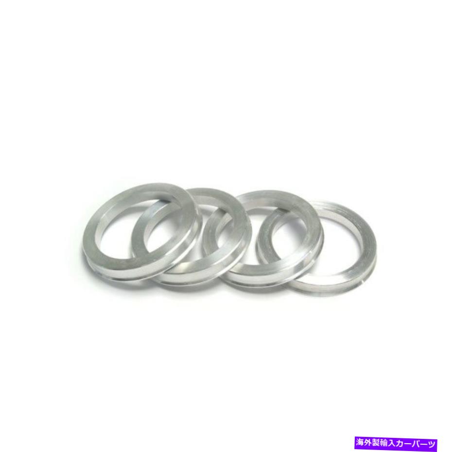 スペーサー 4 PC Audi＆VW 66.6mm OD -57.1mm IDアルミニウムセンターリングリムシルバー 4 Pc Audi & VW 66.6mm OD - 57.1mm ID Aluminum Centering Rings for Rims Silver