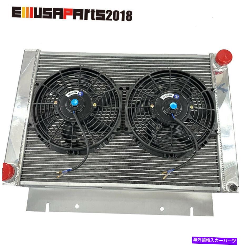 Radiator 60-63フォードギャラクシー3列 + 2x10 "ファン +ブラケット用のマニュアルのみのアルミニウムラジエーター Manual Only Aluminum Radiator For 60-63 Ford Galaxie 3 Row+ 2x10"Fan + Bracket