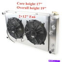 Radiator 3列ラジエーター2×12 ''ファンシュラウドフィット1973-1980ビュイックセンチュリー /1966-1969ワイルドキャット 3-Ro...