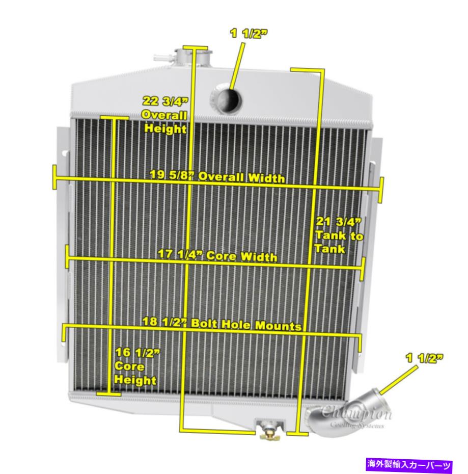 Radiator 3Υԥ饸1965-1971CJ5ӥ奤åV6󥸥CC6571 3 Row Kool Champion Radiator for 1965 - 1971 Jeep CJ5 Buick V6 Engine #CC6571