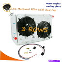Radiator 1971-1973 Ford Mustang/Mercury Cougar V8の3列ALUラジエーターシュラウドファンリレー 3 Row A...