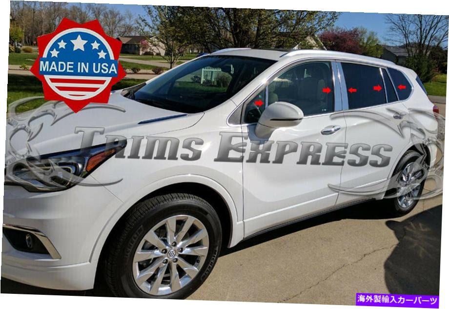 ドアピラー 2016-2020ビュイックenvision 10pc Chrome Pillarポストステンレススチールトリムドアカバー 2016-2020 Buick Envision 10Pc Chrome Pillar Post Stainless Steel Trim Door Cover