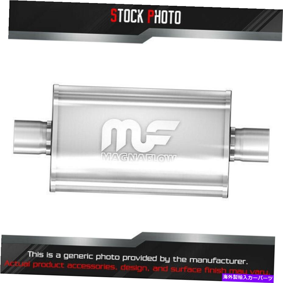 マフラー マグナフローステンレス鋼卵形双方向サテン排気マフラー（2.25 "中心 MagnaFlow Stainless St..