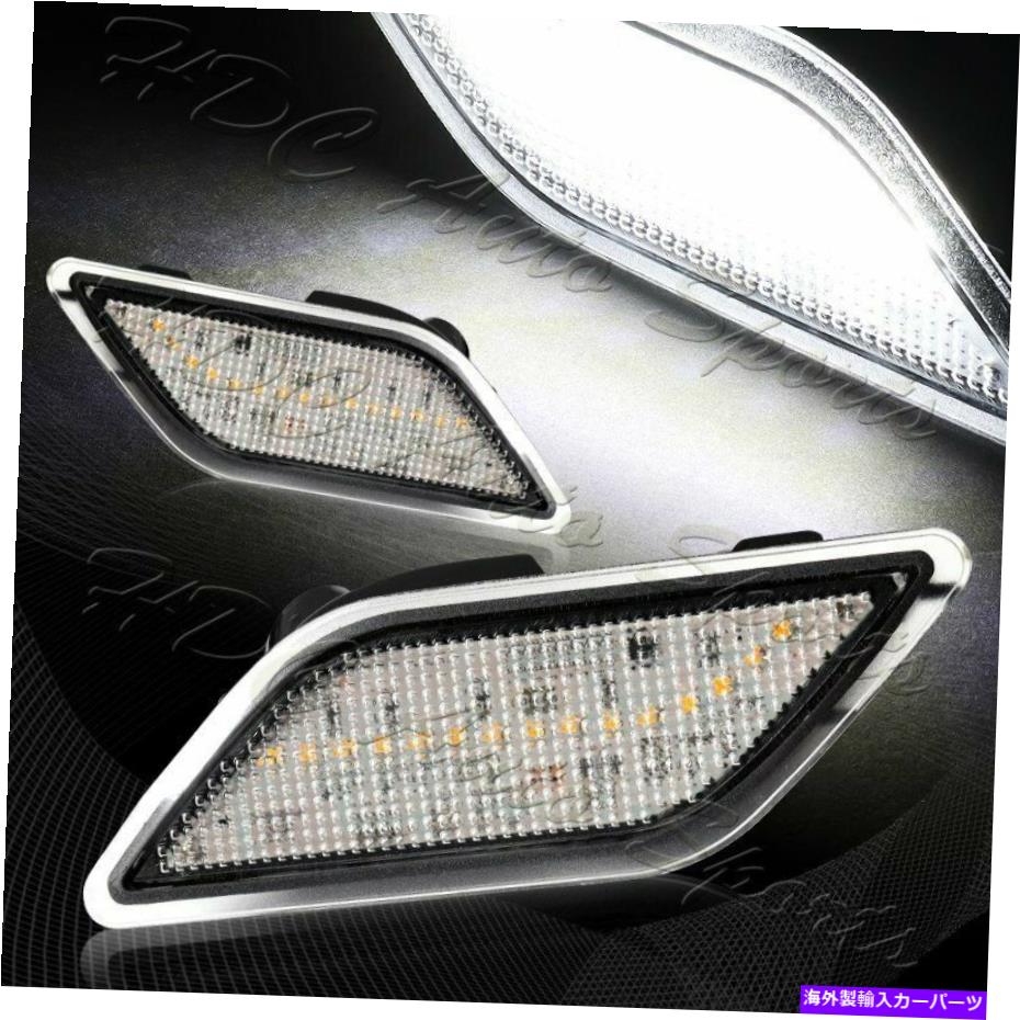 サイドマーカー 2012-2014メルセデスW204 CクラスクリアレンズホワイトLEDサイドマーカーライトランプ ..