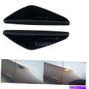 サイドマーカー 04-06 BMW E46 2Dクーペ&カブリオ用の2PCSアンバーLEDスモークサイドマーカーライトペア 2PCS Amber LED Smoke Side Marker Lights Pair For 04-06 BMW E46 2D Coupe & Cabrio(2)