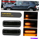 サイドマーカー 98-03メルセデスW163 mlクラスのシーケンシャルLEDスモークフェンダーサイドマーカーライト Sequential LED Smoked Fender Side Marker Lights For 98-03 Mercedes W163 ML-Class