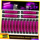 サイドマーカー トラックボートトレーラーバスクリアランスライト用の16xパープル6 LEDサイドマーカーライト 16x Purple 6 LED Side Marker Lights For Truck Boat Trailer Bus Clearance Light