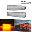 サイドマーカー Mitsubishi Lancer EVO X 08-17のクリアLEDフェンダーサイドマーカーターンシグナルライト Clear Led Fender Side Marker Turn Signal Light For Mitsubishi Lancer EVO X 08-17(2)