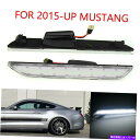 サイドマーカー クリアレンズホワイトLEDリアサイドマーカーランプリフレクターライトマスタング2015-Up Clear Lens White LED Rear Side Marker Lamps Reflector Lights For Mustang 2015-up(2)