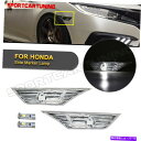 サイドマーカー 2016年のホンダシビック用の白いLED電球付きのクリアサイドマーカーターンシグナルライト Clear Side Marker Turn Signal Lights w/ White LED Bulbs For 2016-up Honda Civic