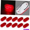 サイドマーカー トレーラートラックピックアップ用の10pk赤レンズレッドオーバルLED信号サイドマーカーライト 10PK RED LENS RED OVAL LED SIGNAL SIDE MARKER LIGHT FOR TRAILER TRUCK PICKUP