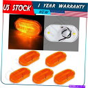 サイドマーカー 5PCS 4 ''アンバー楕円形のサイドマーカーライト6 LEDクリアランスランプトレーラーキャンピングカートラック 5pcs 4'' Amber Oval Side Marker Light 6 Led Clearance Lamp Trailer Camper Truck