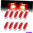 サイドマーカー 10x赤3レッドサイドマーカートラックトレーラークリアランスフェンダーライトバー12V-24V 10x Red 3-LED Side Marker Car Truck Trailer Clearance Fender Lights Bar 12V-24V(2)