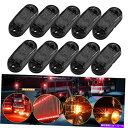 サイドマーカー 10PCSレッドアンバーLEDカートラックトレーラーRVオーバル2.5