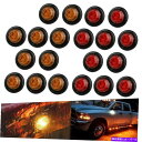 サイドマーカー 10xアンバー10xレッドLEDカートラックトレーラーRVラウンドサイドクリアランスマーカーライト新規 10x Amber 10x Red LE...