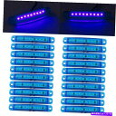 サイドマーカー 20x 9 LEDシールされたサイドマーカークリアランスライト24Vカートラックトレーラーローリーブルー 20X 9 LED Sealed Side Marker Clearance Light 24V Car Truck Trailer Lorry Blue(2)