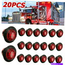 サイドマーカー 20x 3/4 丸い赤3 LEDサイドマーカーランプクリアランスライトトラックトレーラー用 20X 3/4 Round RED 3 LED Side Marker Lamp Clearance Lights for Truck Trailer