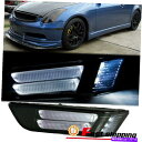 サイドマーカー 2003-2007 INFINITI G35 2DRクーペLEDバンパースモーキーサイドマーカーライトランプ Fits 2003-2007 Infiniti G35 2DR Coupe LED Bumper Smoky Side Marker Lights Lamps