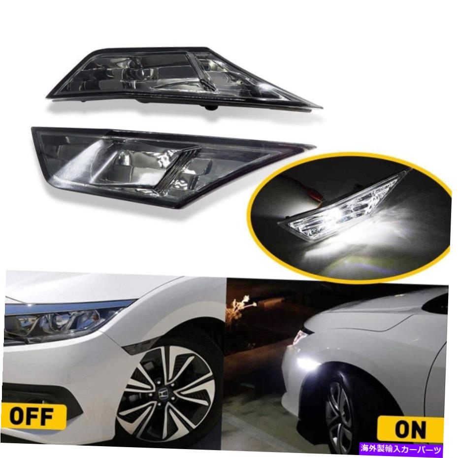 サイドマーカー 2016-2021ホンダシビックスモークサイドマーカーライトケースカバーT10電球EOJ FOR 201..