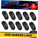サイドマーカー 10xスモークレッドLEDカートラックトレーラーRVオーバル2.5