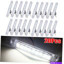 サイドマーカー 白い9枚の自動車バストラックサイドマーカー信号駐車場ランプDC 24V 20PCSセット White 9LED Car Bus Truck Si...