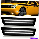 サイドマーカー 08-14ダッジチャレンジャーのための2スモークカーフロントフェンダーLEDホワイトサイドマーカーライト 2 Smoked Car Front ...