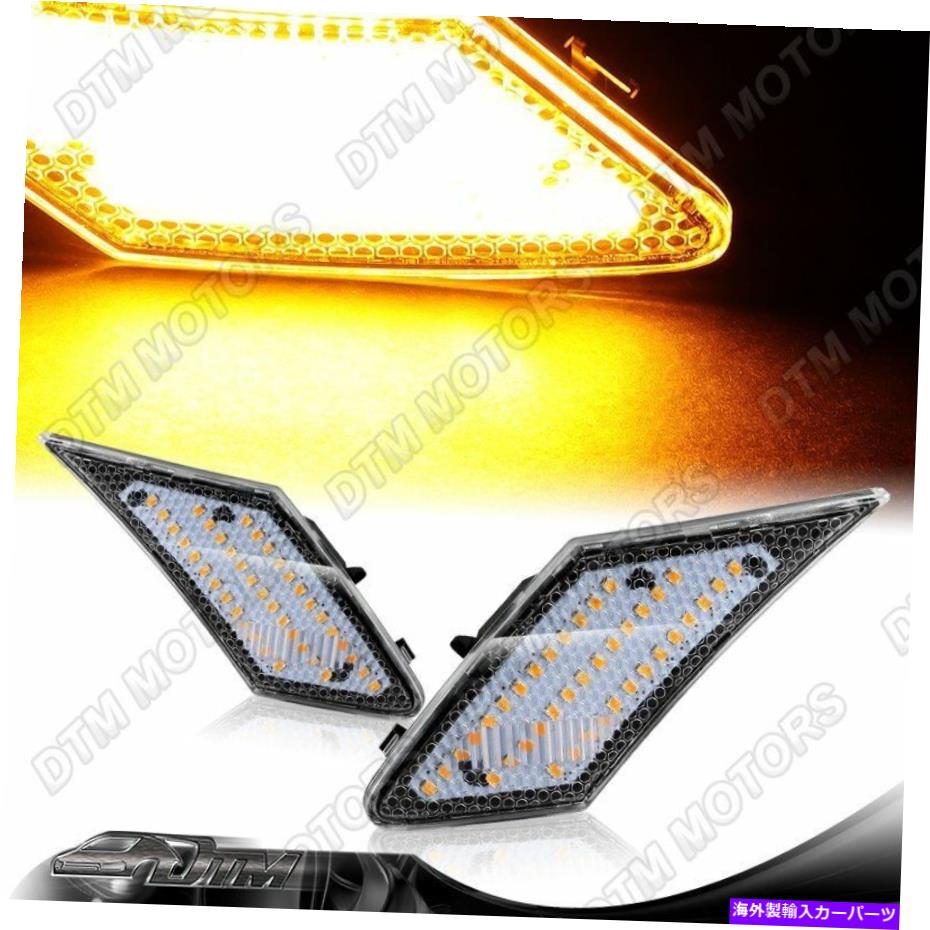 サイドマーカー 2013-20 Subaru Brz Scion fr-s Clear Amber LEDターンシグナルサイドマーカーライト For 2013-20 Subaru BRZ Scion FR-S Clear Amber LED Turn Signal Side Marker Lights