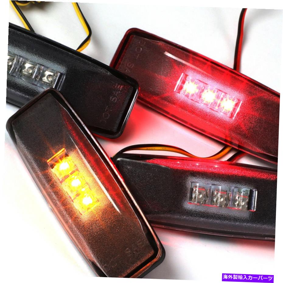 サイドマーカー 1994年から2002年のダッジラムトラックの4xスモークレンズ二重フェンダーLEDサイドマーカーライト 4x Smoked Lens Dually Fender LED Side Marker Light For 1994-2002 Dodge Ram Truck