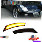 サイドマーカー 06-10ポンティアック至点と空の2xスモークレンズアンバーLEDフロントサイドマーカーライト 2x Smoked Lens Amber LED Front Sidemarker Light For 06-10 Pontiac Solstice & Sky