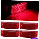 サイドマーカー 4PCS 6 赤いLED長方形ターンシグナルサイドマーカーライトランプトレーラートラック 4PCS 6 RED LED RECTANGLE TURN SIGNAL SIDE MARKER LIGHT LAMP TRAILER TRUCK