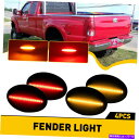 サイドマーカー 99-10のフォードF350 F450ダイアルベッドアンバー/レッドLEDフェンダーサイドマーカーライトスモーク For 99-10 Ford F350 F450 Dually Bed Amber/Red LED Fender Side Marker Light Smoke(2)