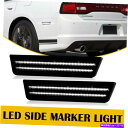 サイドマーカー 2*スモークホワイトLEDリアフェンダーサイドマーカーライト11 12 13 14ダッジ充電器 2* Smoked White LED Rear Fender Side Marker Lights for 11 12 13 14 Dodge Charger