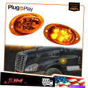 サイドマーカー 08-17 FREIGHTLINER CASCADIAのAmberレンズLEDキャブサイドマーカーターンシグナルライト Amber Lens L...