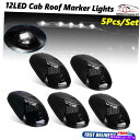 サイドマーカー 5x 12のキャブルーフランニングマーカーライトキットスモークホワイトフォグライト運転ポッド 5x 12LED Cab Roof Running...