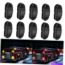 サイドマーカー 5xアンバー+ 5x赤LEDカートラックトレーラーRVオーバル2.5