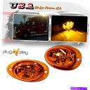 サイドマーカー Freightliner Cascadia 08-17の2xアンバーLEDキャブサイドマーカーの信号コーナーライト 2X Amber LED C...